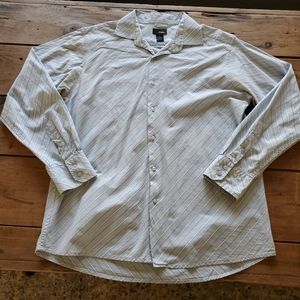 Utopia 100% Cotton men's Striped Button Down Shirt Size Large